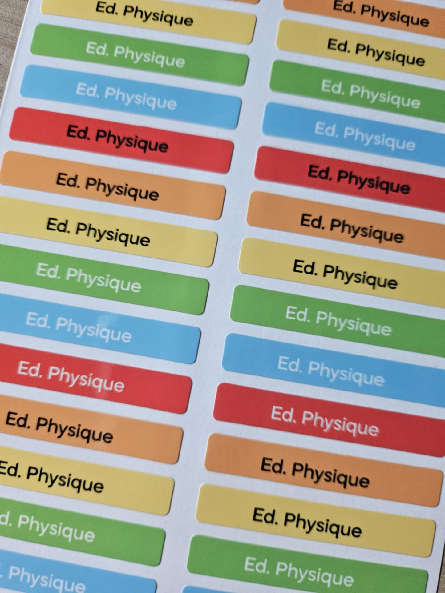 PACK COMPLETSTICKERS RECTANGULAIRES (510 stickers) 17 planches de 30 stickers
