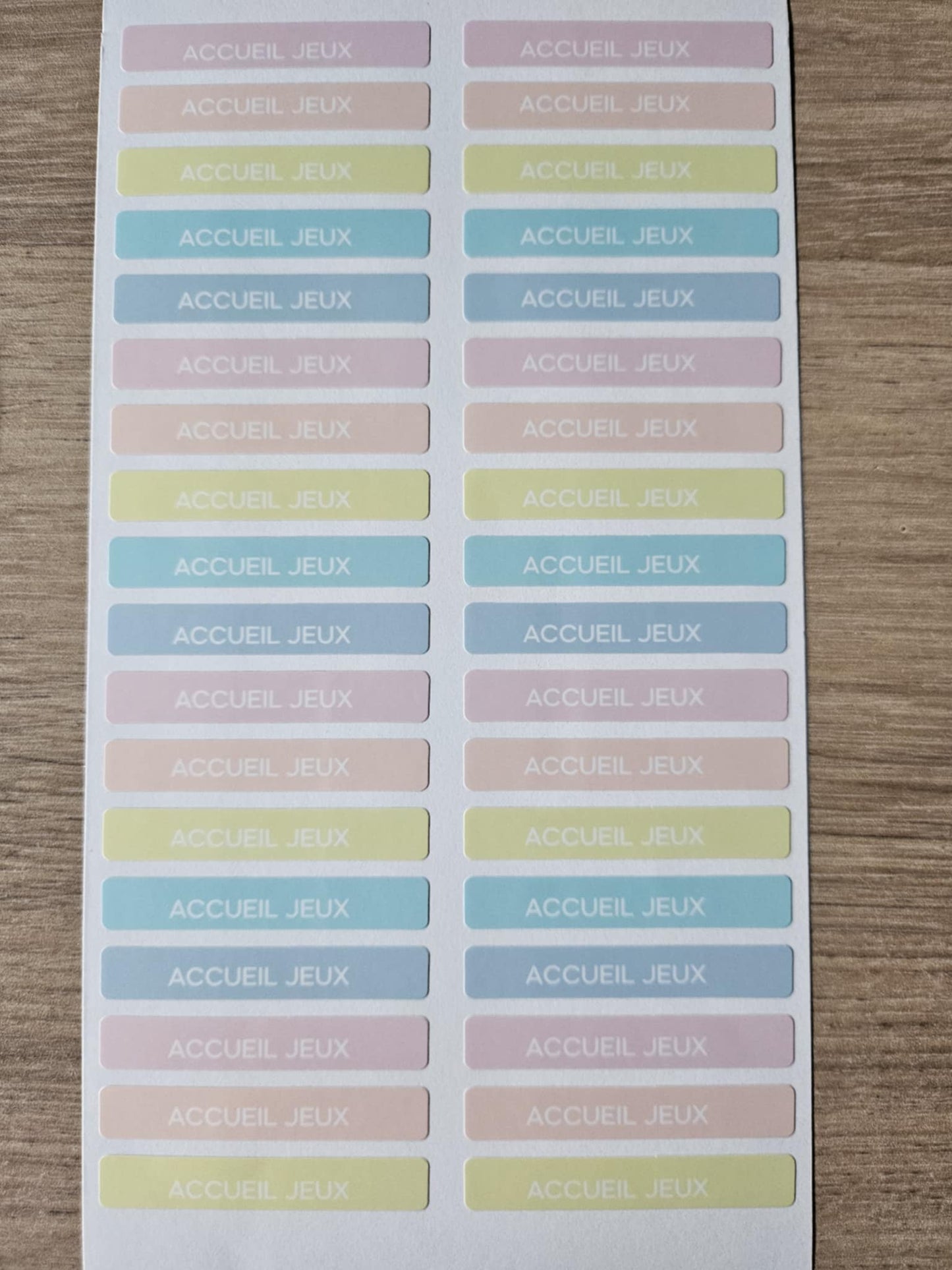 PACK COMPLETSTICKERS RECTANGULAIRES (510 stickers) 17 planches de 30 stickers