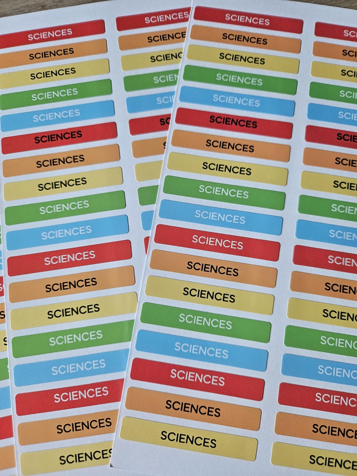 PACK COMPLETSTICKERS RECTANGULAIRES (510 stickers) 17 planches de 30 stickers