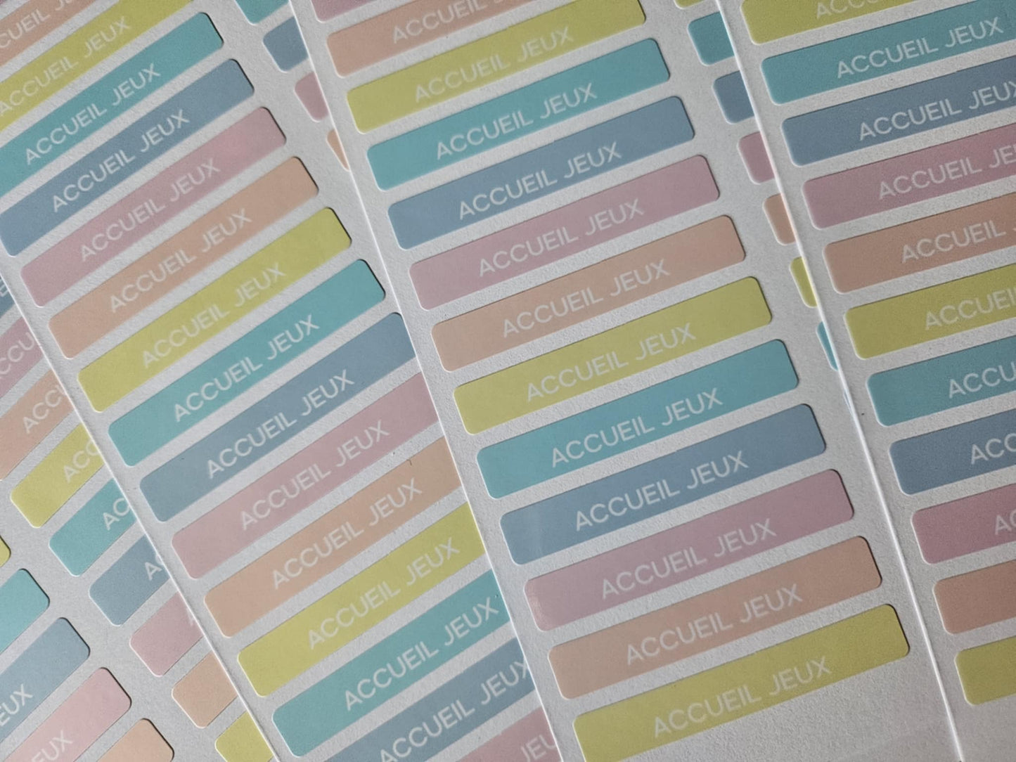 PACK COMPLETSTICKERS RECTANGULAIRES (510 stickers) 17 planches de 30 stickers