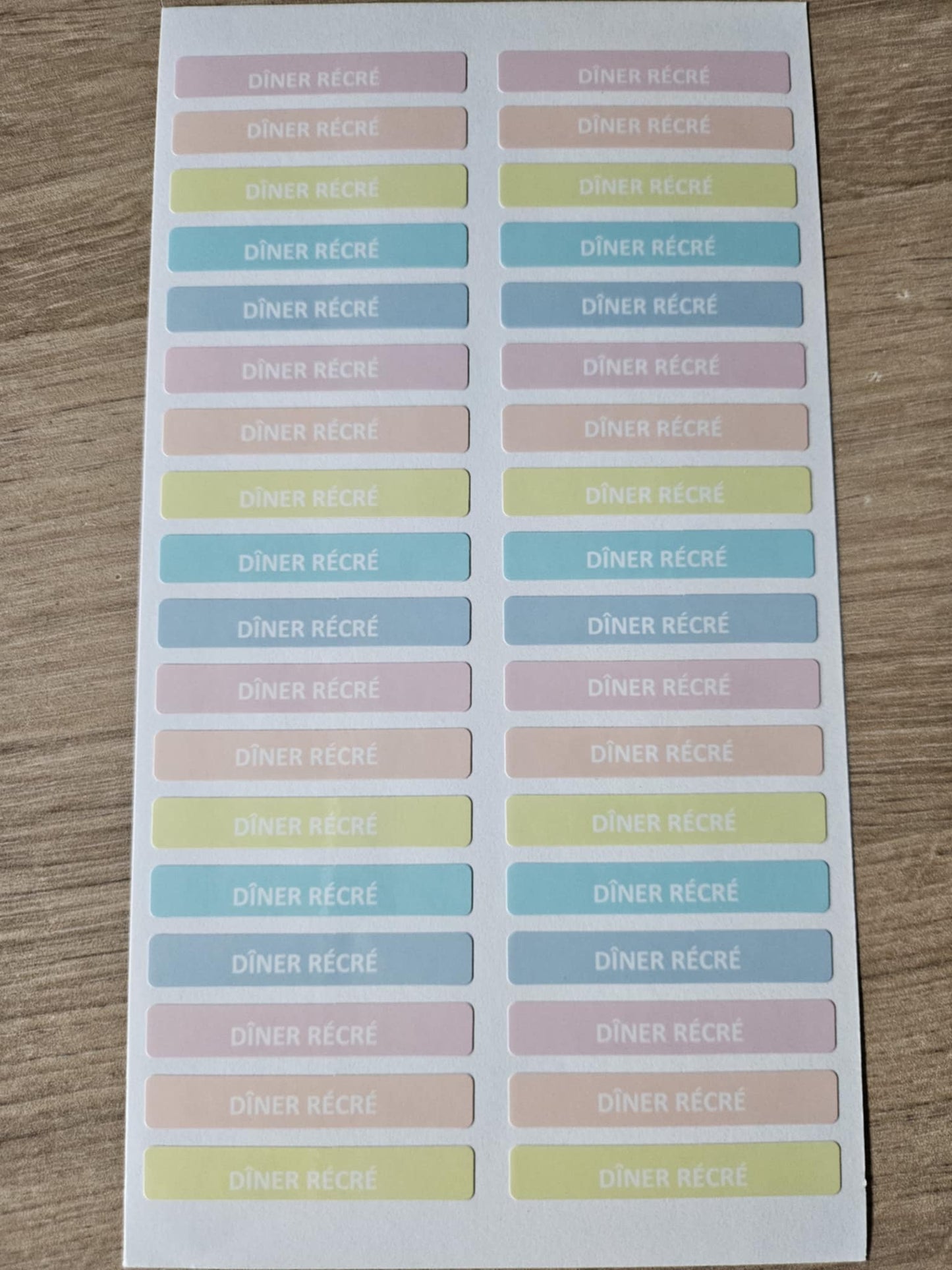 PACK COMPLETSTICKERS RECTANGULAIRES (510 stickers) 17 planches de 30 stickers