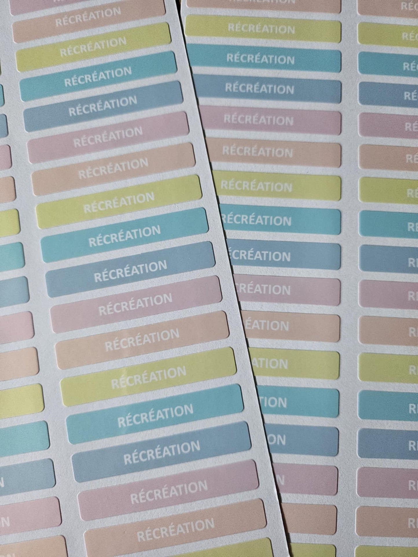 PACK COMPLETSTICKERS RECTANGULAIRES (510 stickers) 17 planches de 30 stickers