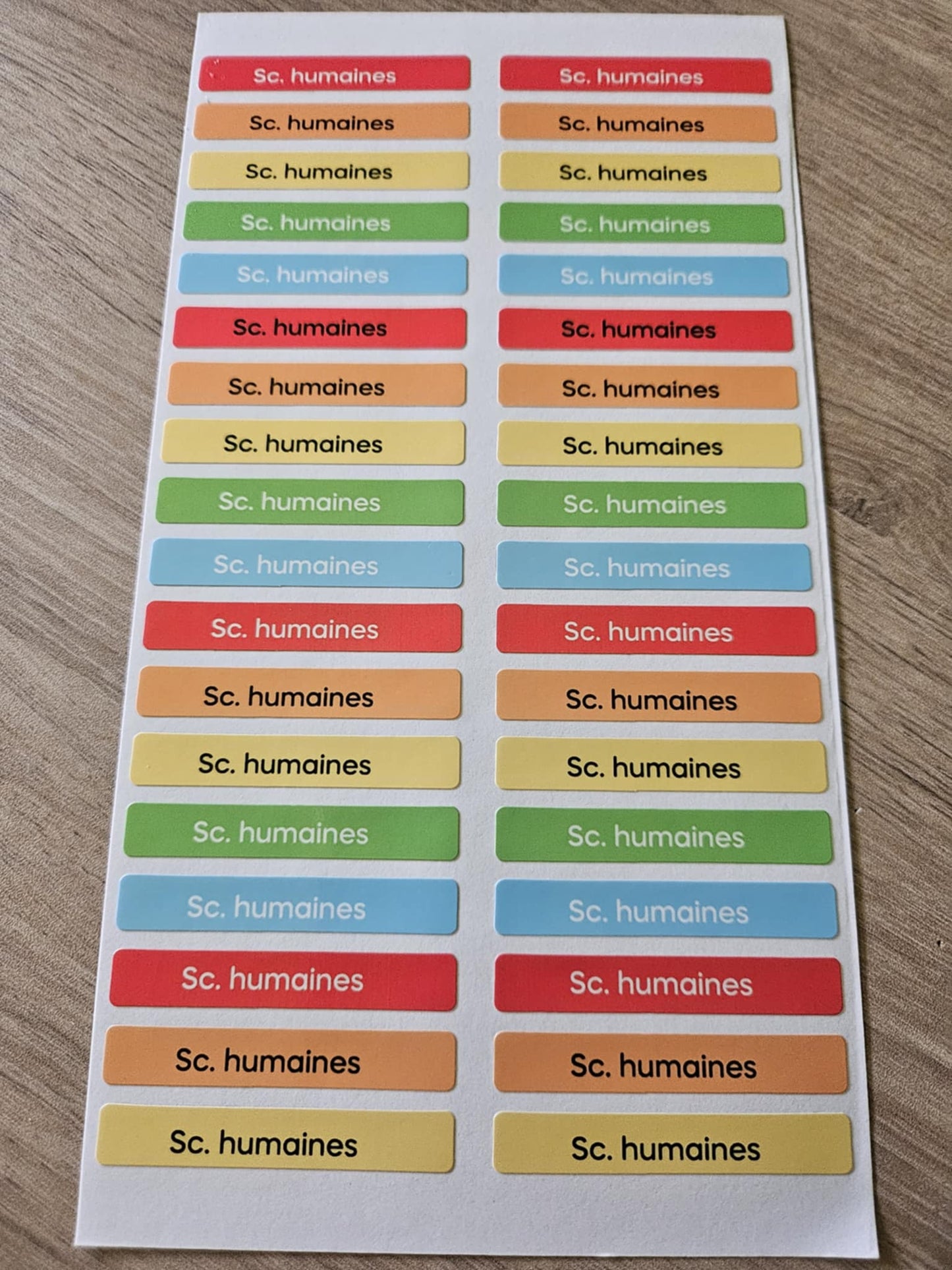 PACK COMPLETSTICKERS RECTANGULAIRES (510 stickers) 17 planches de 30 stickers