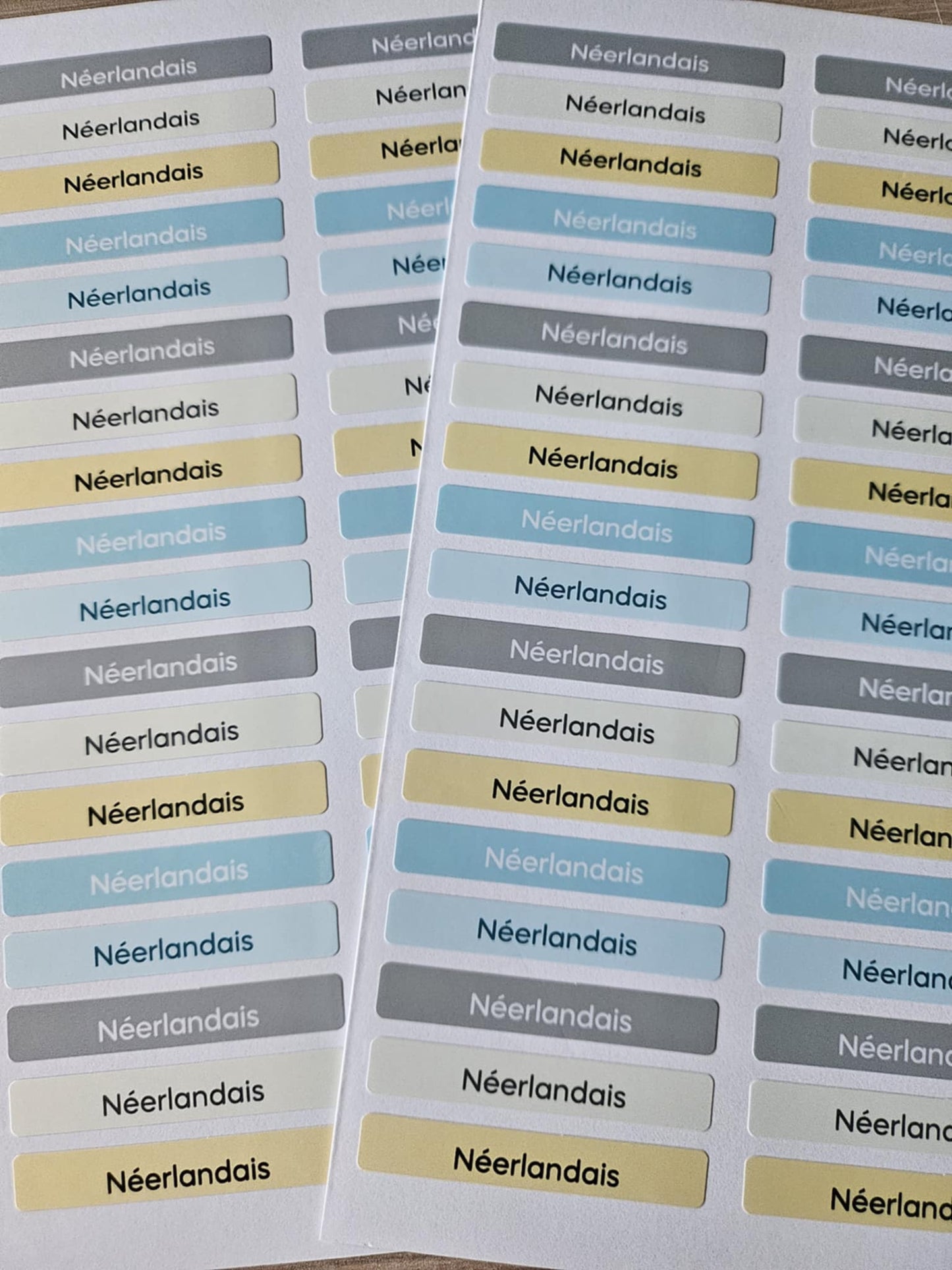 PACK COMPLETSTICKERS RECTANGULAIRES (510 stickers) 17 planches de 30 stickers
