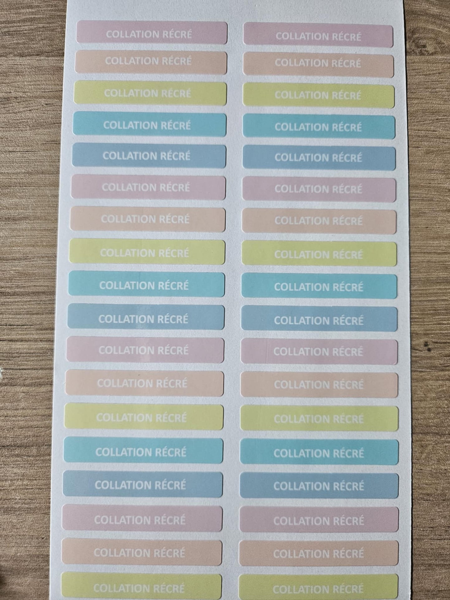 PACK COMPLETSTICKERS RECTANGULAIRES (510 stickers) 17 planches de 30 stickers