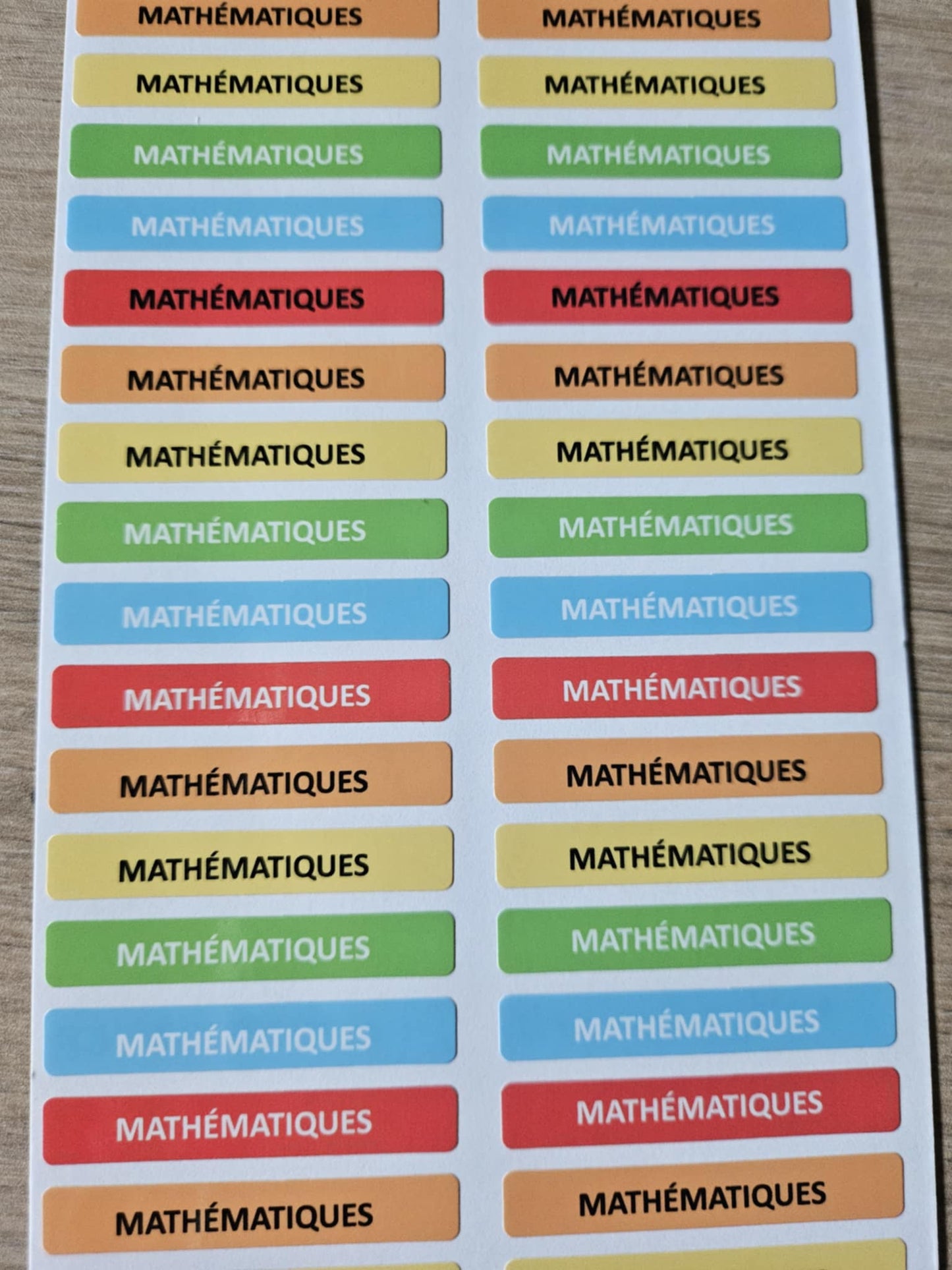 PACK COMPLETSTICKERS RECTANGULAIRES (510 stickers) 17 planches de 30 stickers
