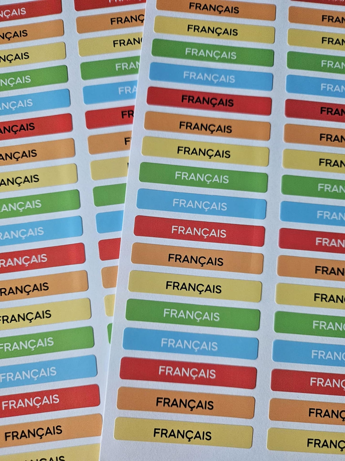 PACK COMPLETSTICKERS RECTANGULAIRES (510 stickers) 17 planches de 30 stickers