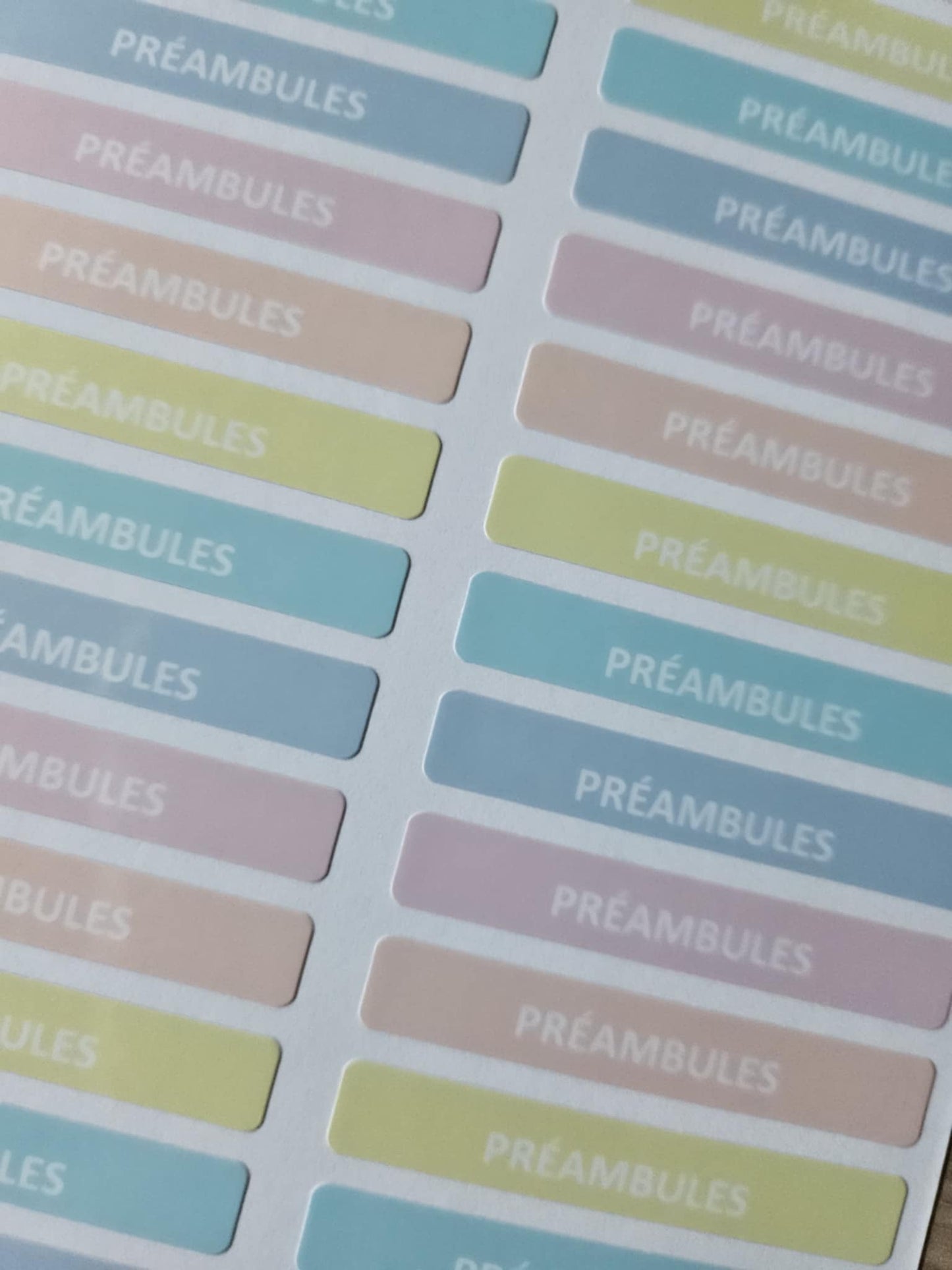 PACK COMPLETSTICKERS RECTANGULAIRES (510 stickers) 17 planches de 30 stickers