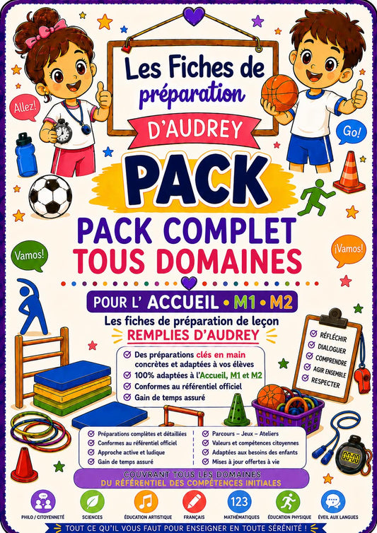 PACK COMPLET de préparations de leçon remplies ACC /M1/M2 (tous domaines+ mises à jour gratuite toute l'année) PDF