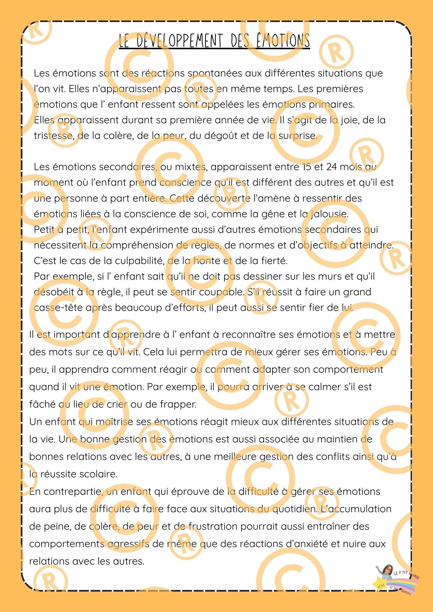 Mon p'tit dossier sur Les Emotions (NEW)