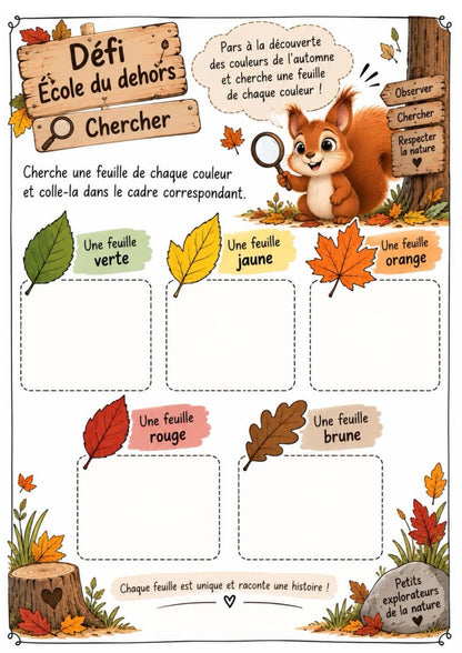 NOUVEAU : Le carnet des petits explorateurs de l'AUTOMNE pour les maternelles (Ecole du dehors) PDF