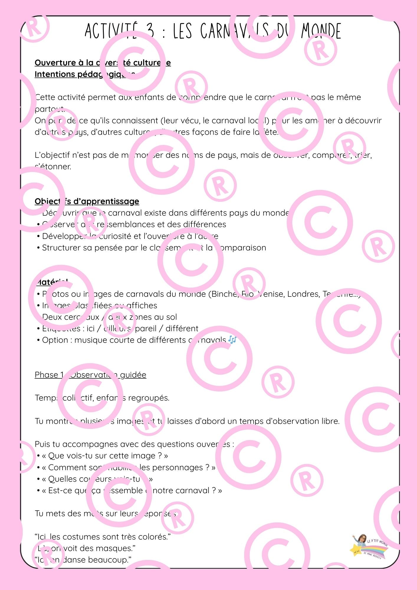 Mon p'tit dossier sur le carnaval (250 pages)