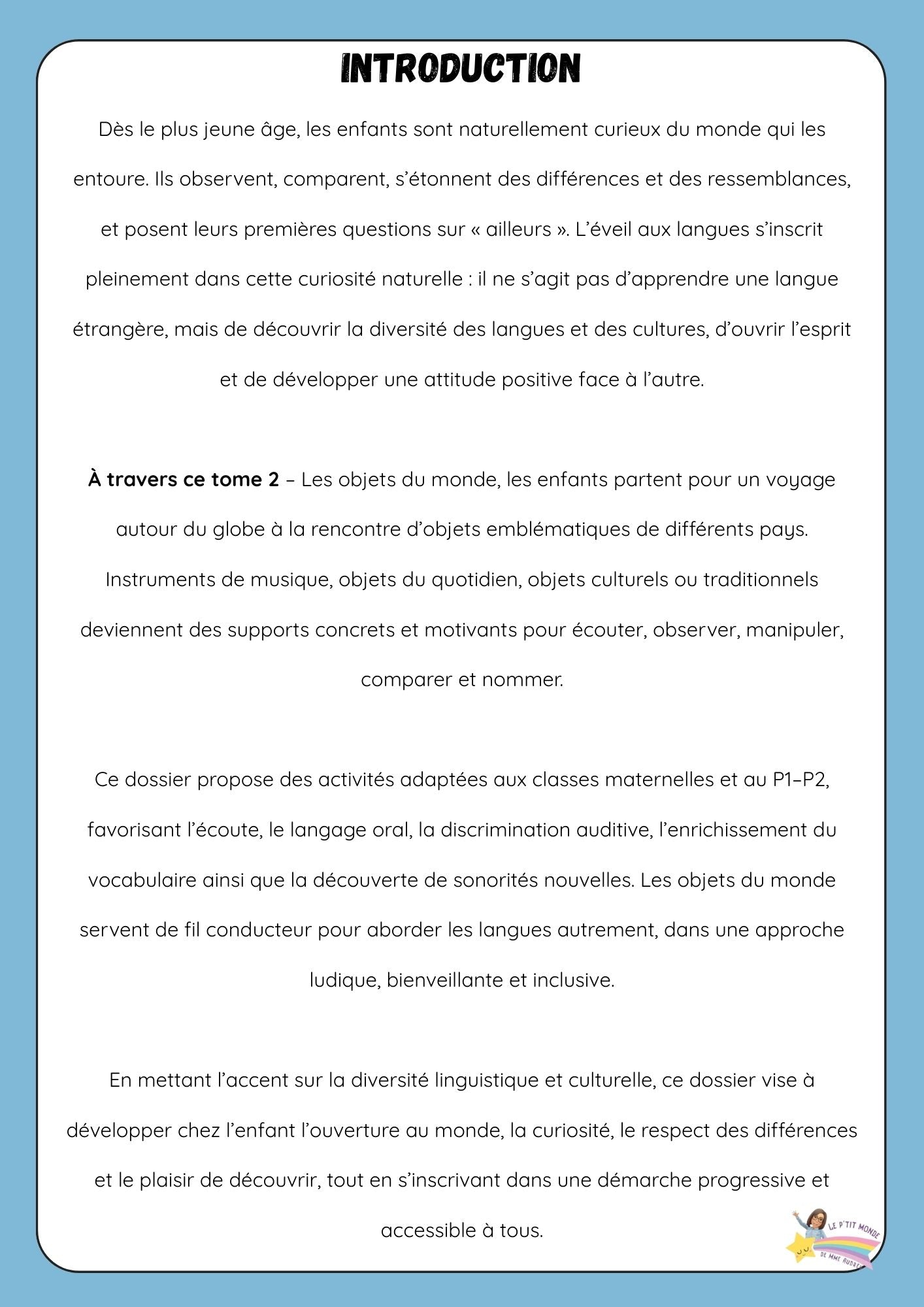 Tome 2: Eveil aux langues: Les objets du monde