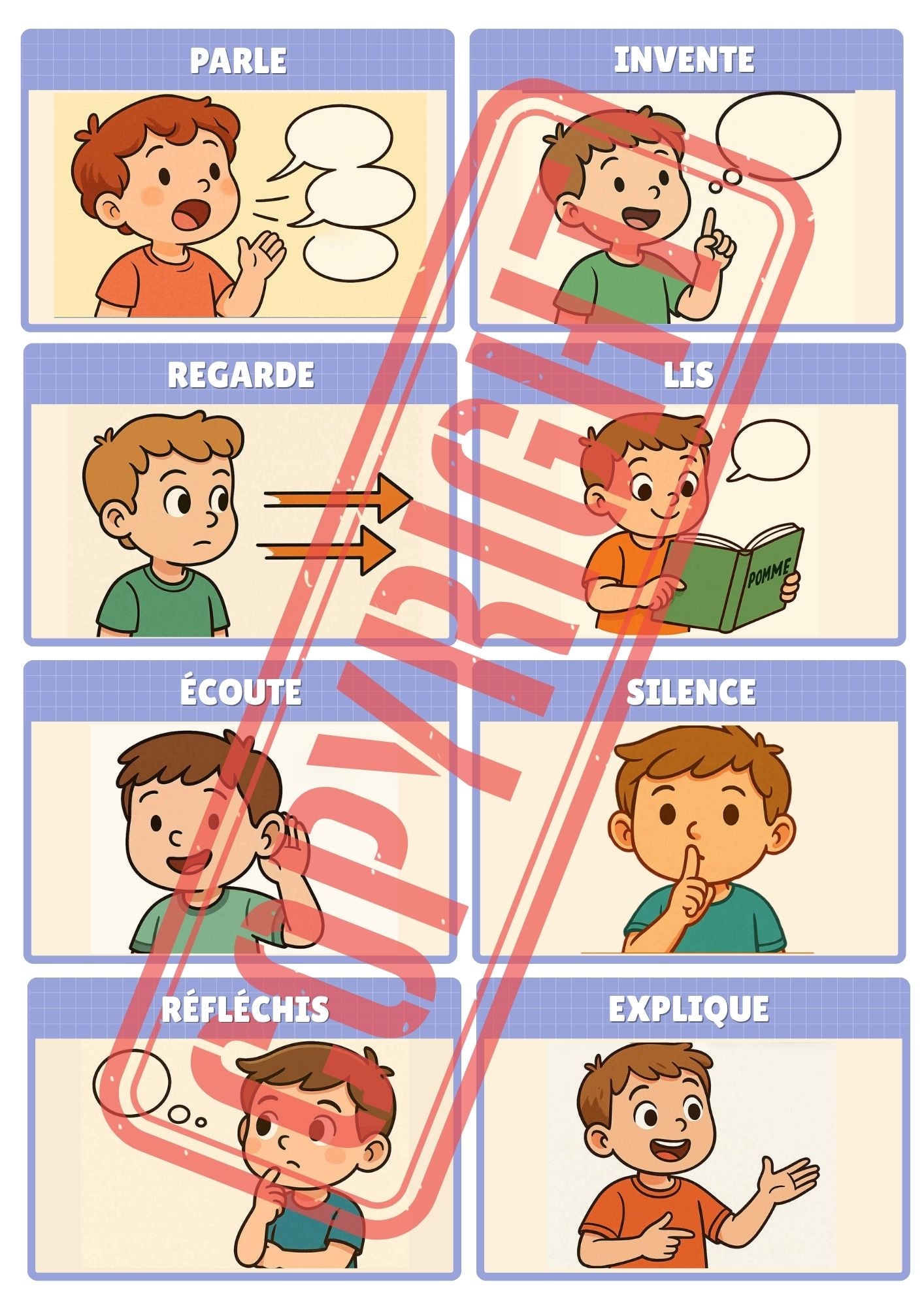 Mon p'tit dictionnaire des consignes illustrées ( 112 cartes consignes )