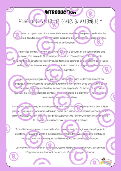 Mon dossier sur les contes ( maternelles / P1/P2)