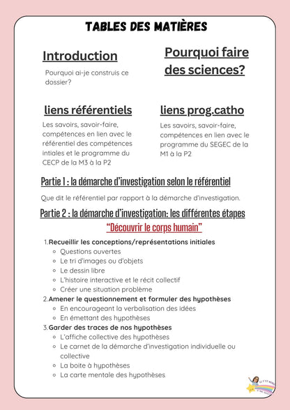 Dossier Sciences: Le corps humain /Les 5 sens (320 pages) + démarches d'investigation