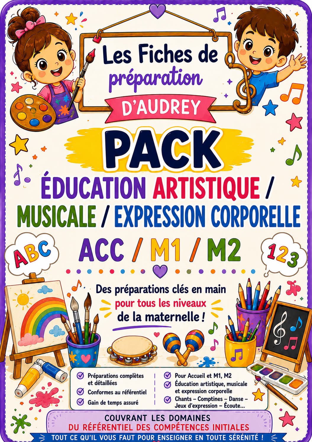 PACK Education artistique/musicale/corporelle de préparations de leçon complètes Acc/M1/M2 PDF