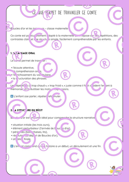 Mon dossier sur les contes ( maternelles / P1/P2)