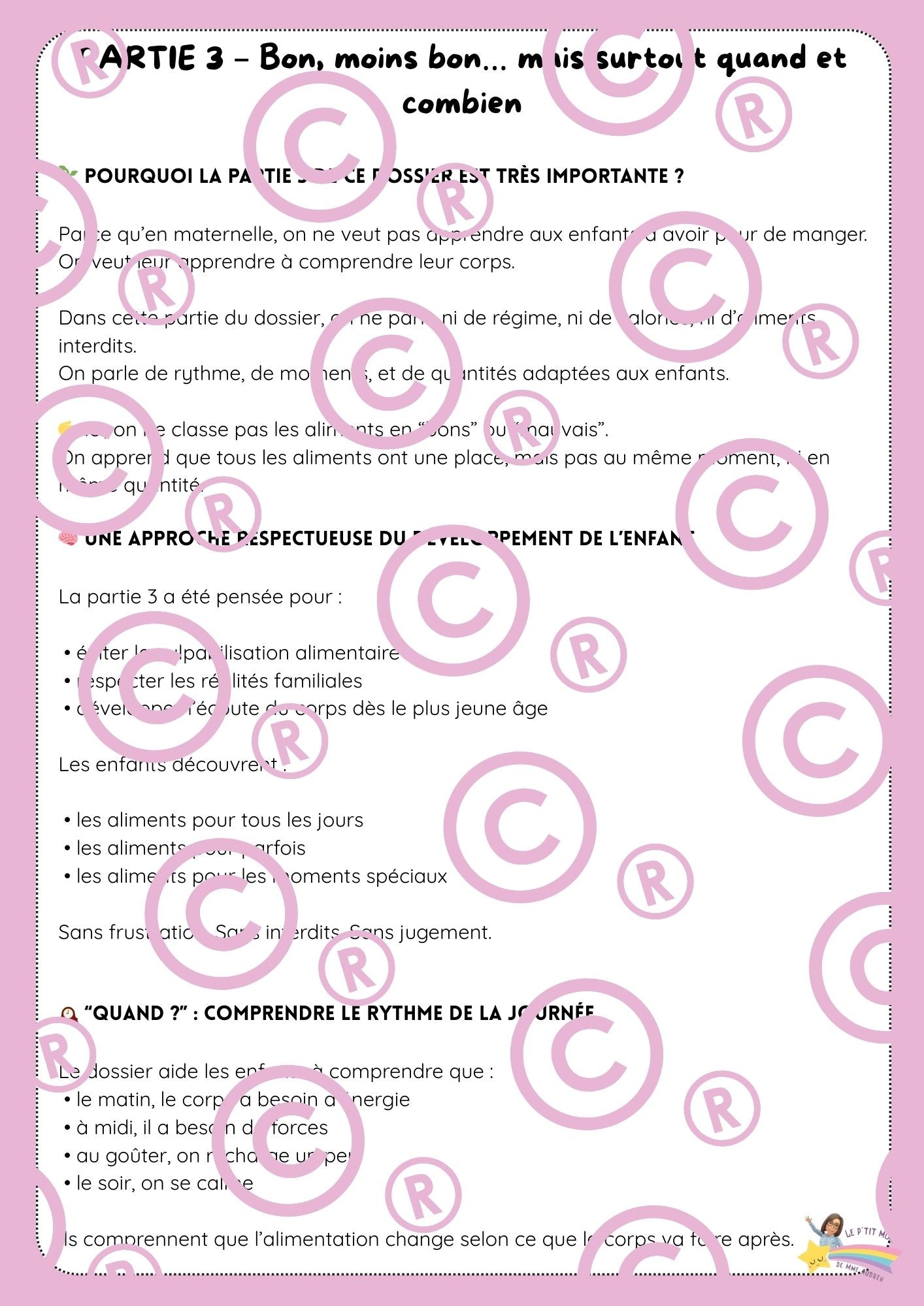 Mon dossier sur l'alimentation