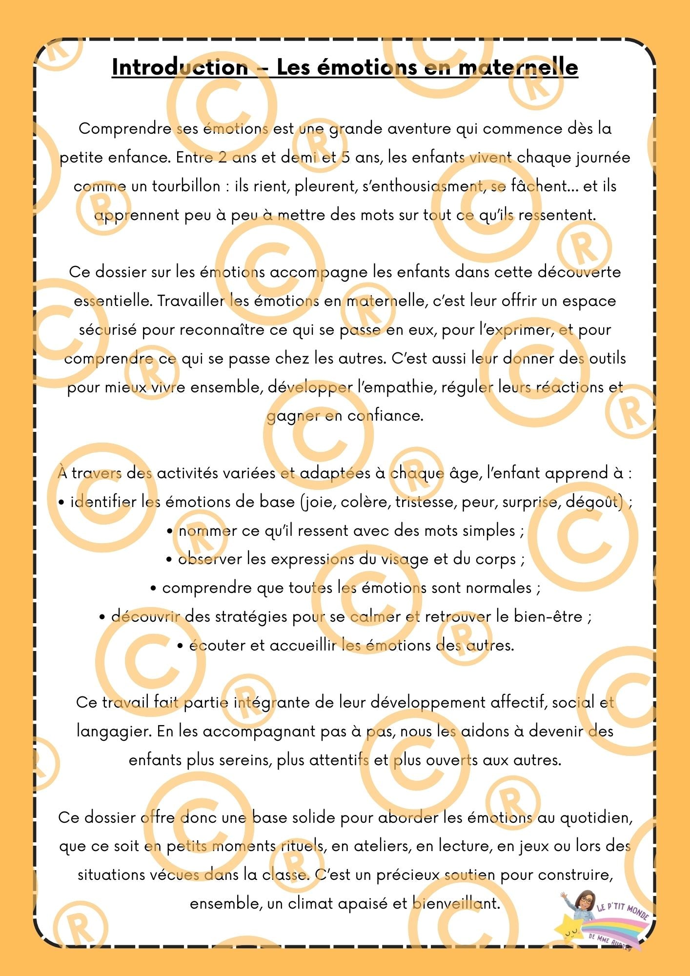 Mon p'tit dossier sur Les Emotions (NEW)