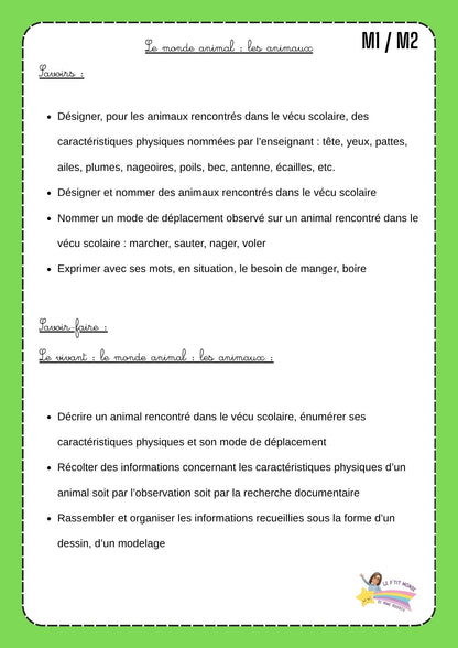 Dossier scientifique : Le monde animal (La classification)