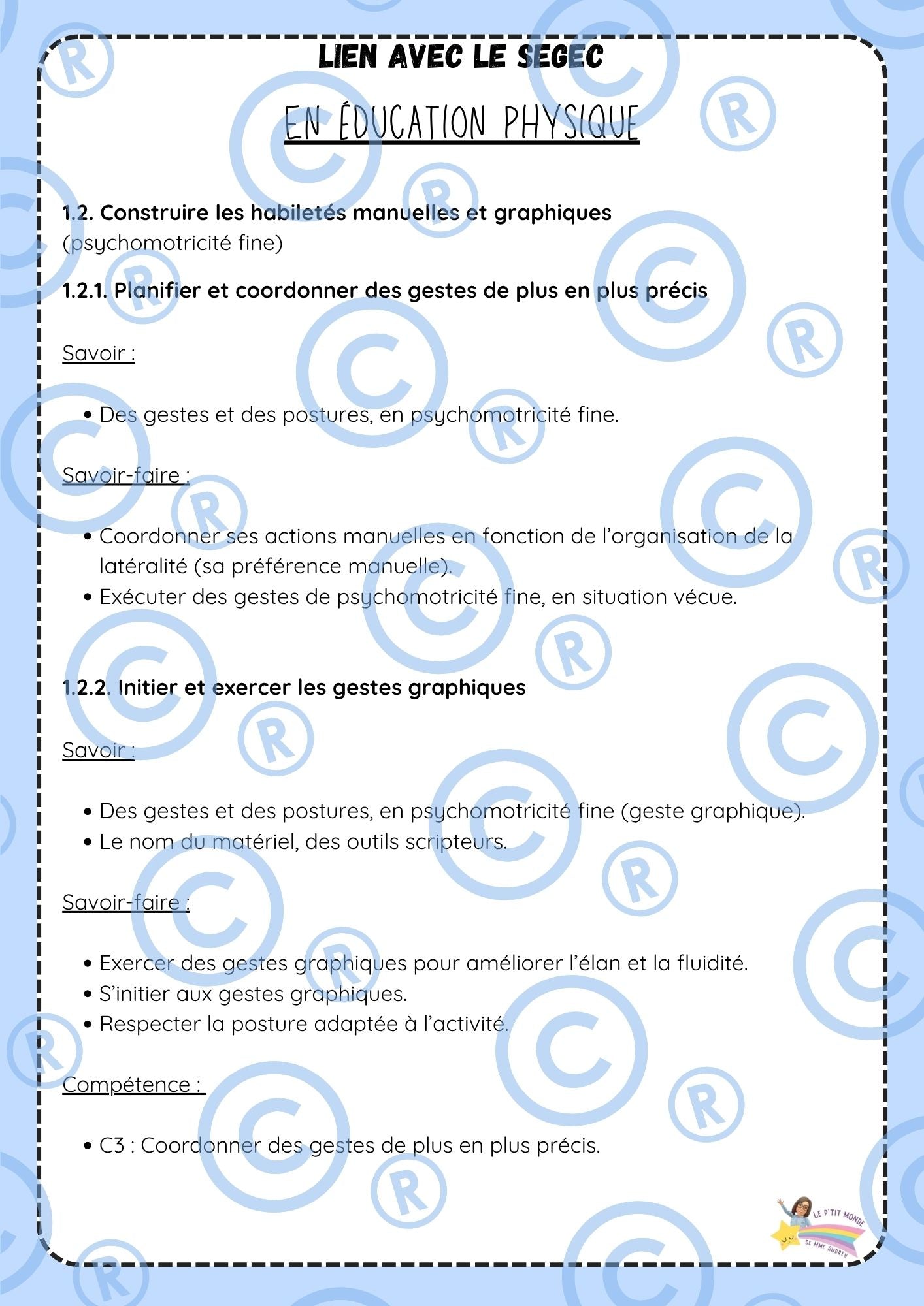Mon cahier autonome de GRAPHISME : ACC/M1