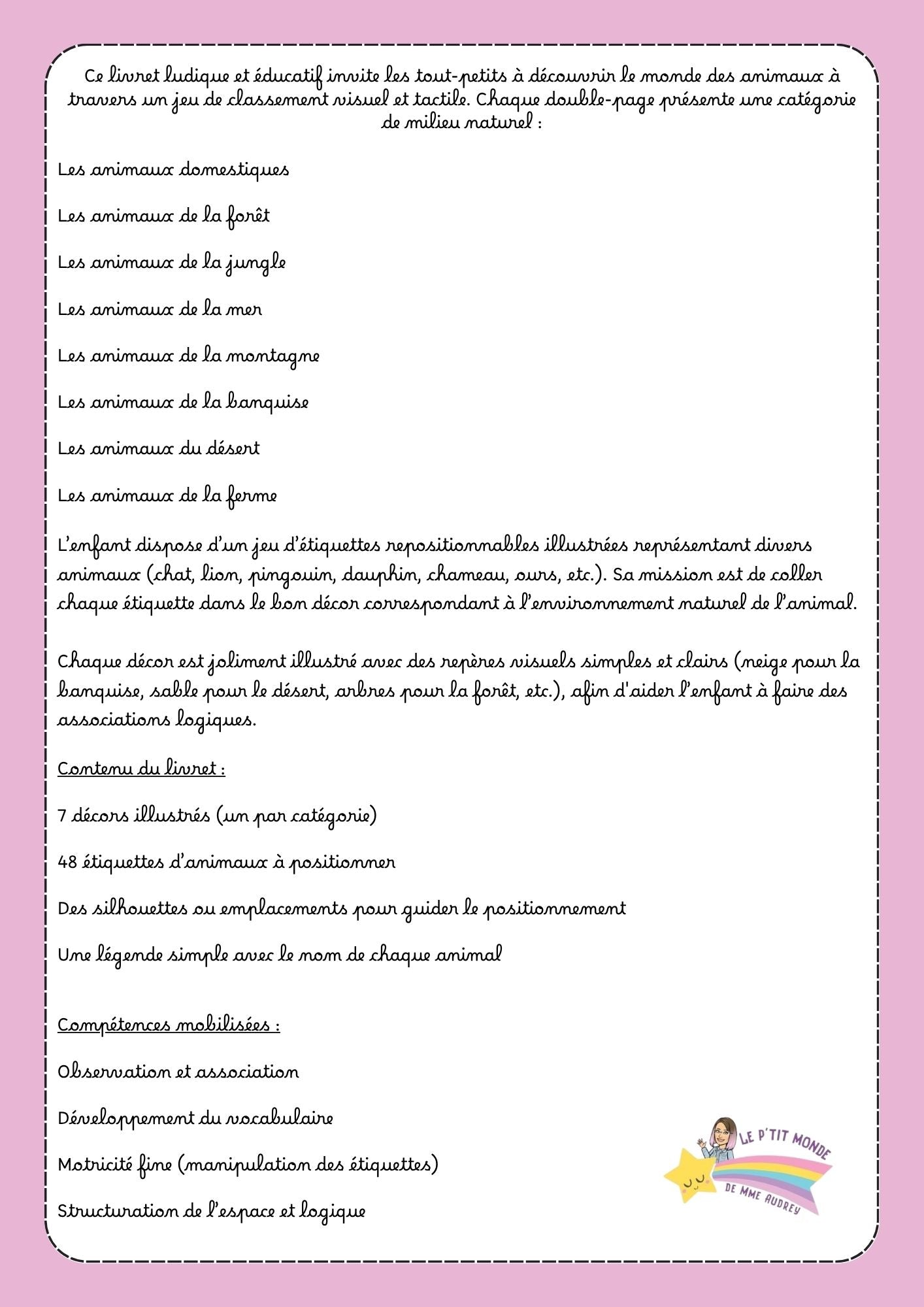 Mes tout p'tits livrets "ANIMAUX"