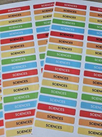 PACK COMPLETSTICKERS RECTANGULAIRES (510 stickers) 17 planches de 30 stickers