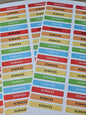 STICKERS RECTANGULAIRES: Sciences (  planche de 30 stickers)