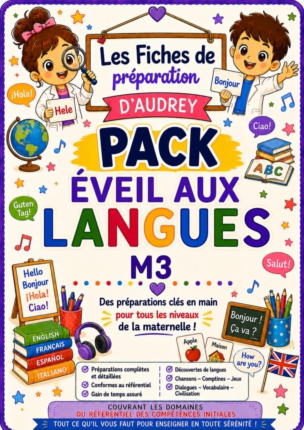 PACK EVEIL AUX LANGUES de prépas de leçon complètes M3 PDF