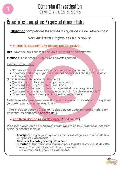 Dossier Sciences: Le corps humain /Les 5 sens (320 pages) + démarches d'investigation