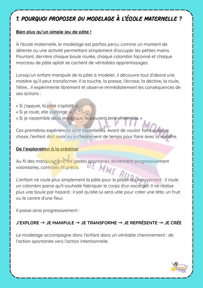 Le grand dossier du Modelage en maternelle pdf