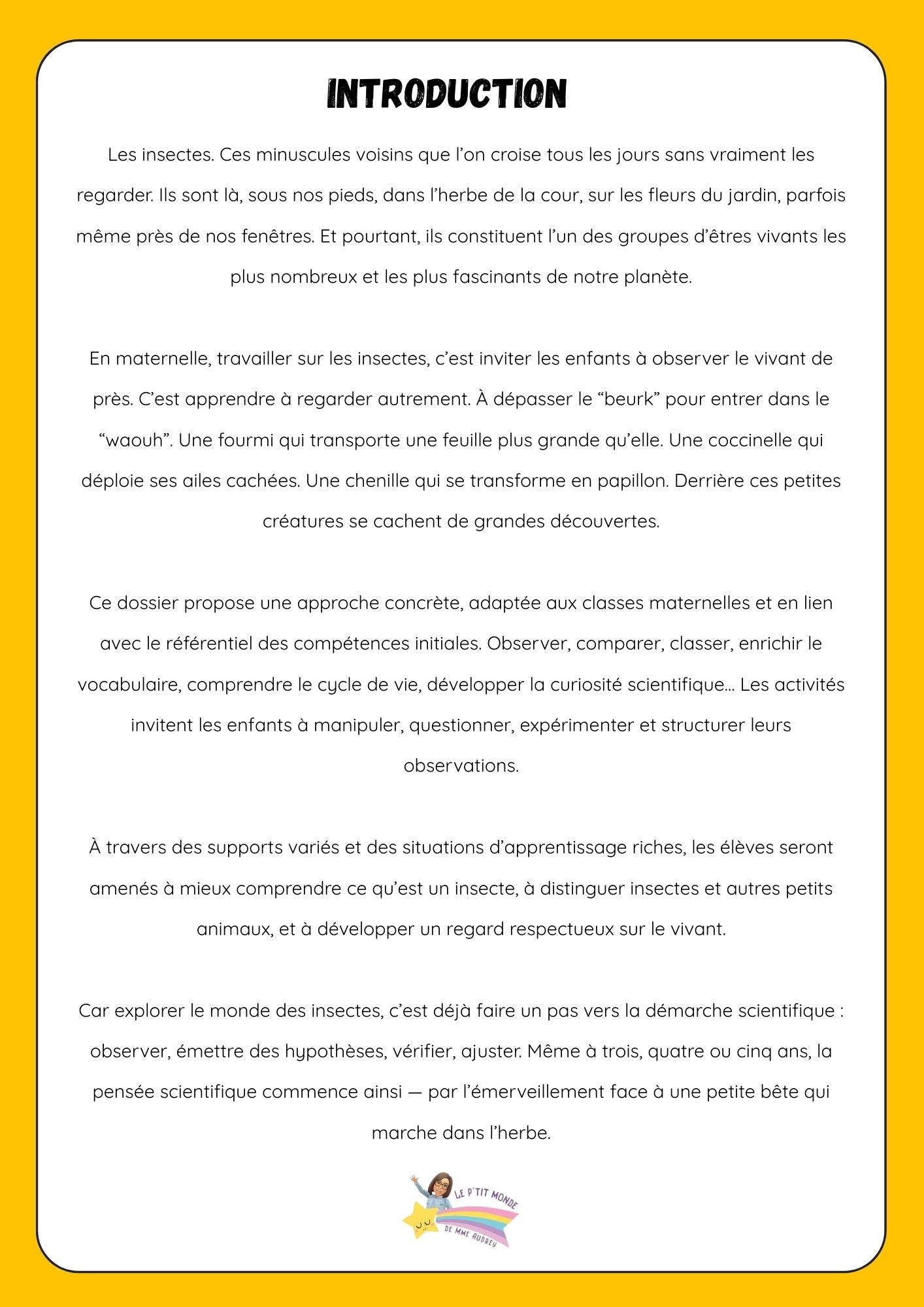 Mon dossier scientifique sur les insectes