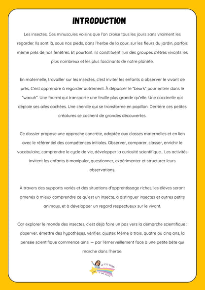 Mon dossier scientifique sur les insectes
