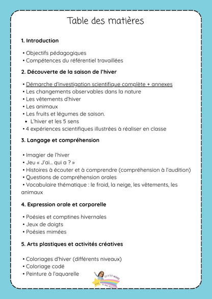 NOUVEAU ! Mon p'tit dossier : L'hiver ( maternelles)