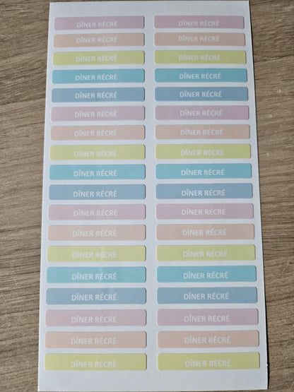 PACK COMPLETSTICKERS RECTANGULAIRES (510 stickers) 17 planches de 30 stickers