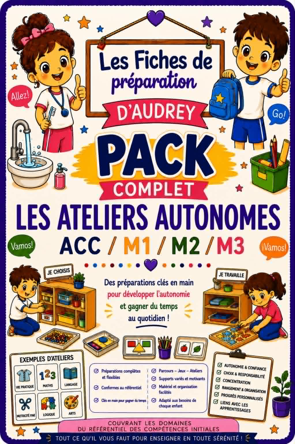 PACK COMPLET Préparations de leçon : "Les ateliers autonomes" Acc/M1/M2/M3 PDF
