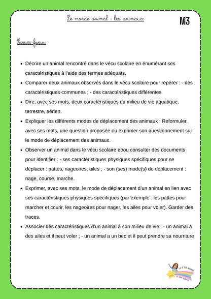 Dossier scientifique : Le monde animal (La classification)