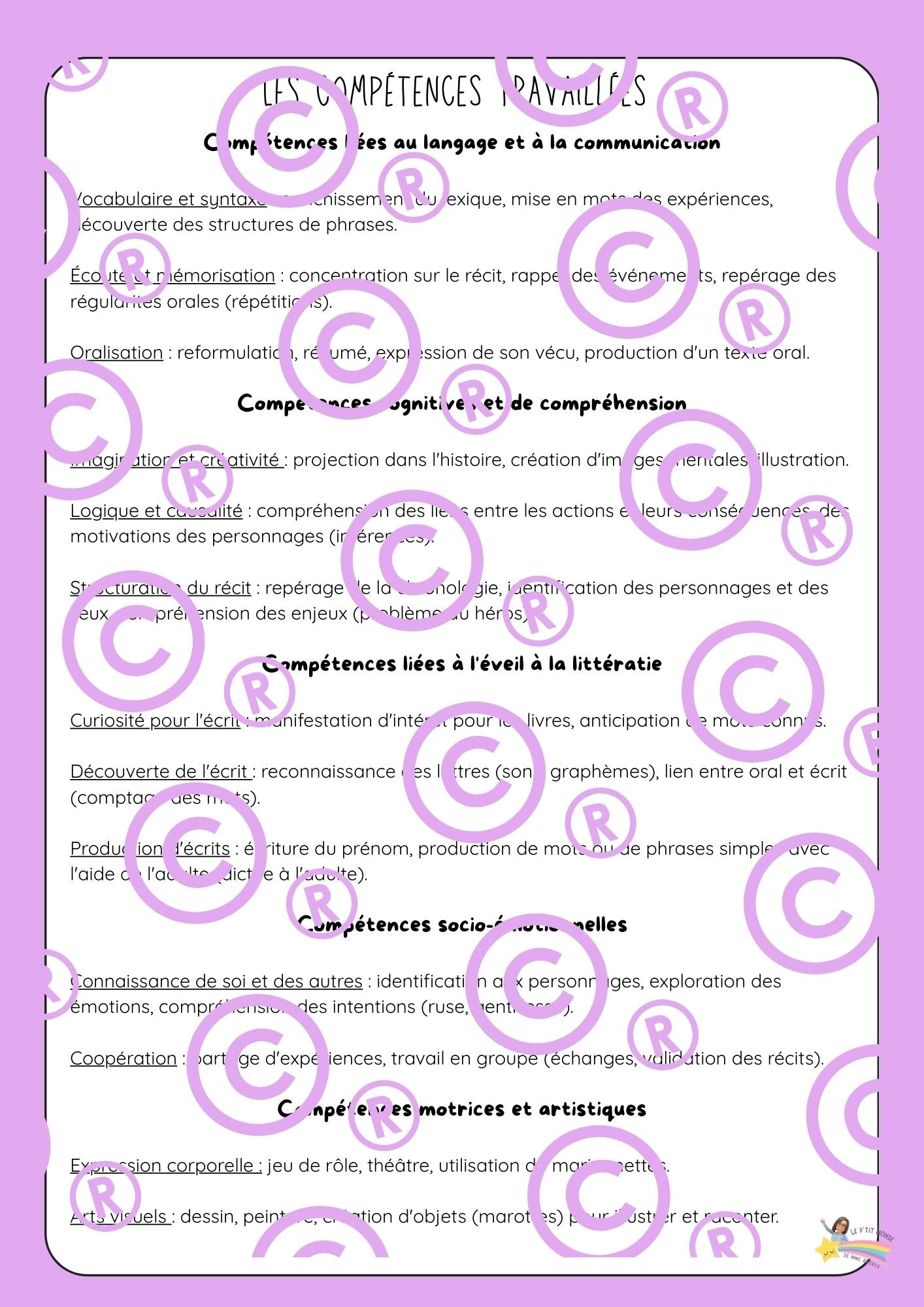 Mon dossier sur les contes ( maternelles / P1/P2)