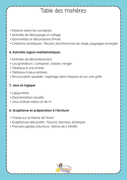 NOUVEAU ! Mon p'tit dossier : L'hiver ( maternelles)