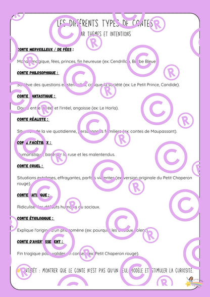 Mon dossier sur les contes ( maternelles / P1/P2)