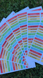 PACK COMPLETSTICKERS RECTANGULAIRES (510 stickers) 17 planches de 30 stickers