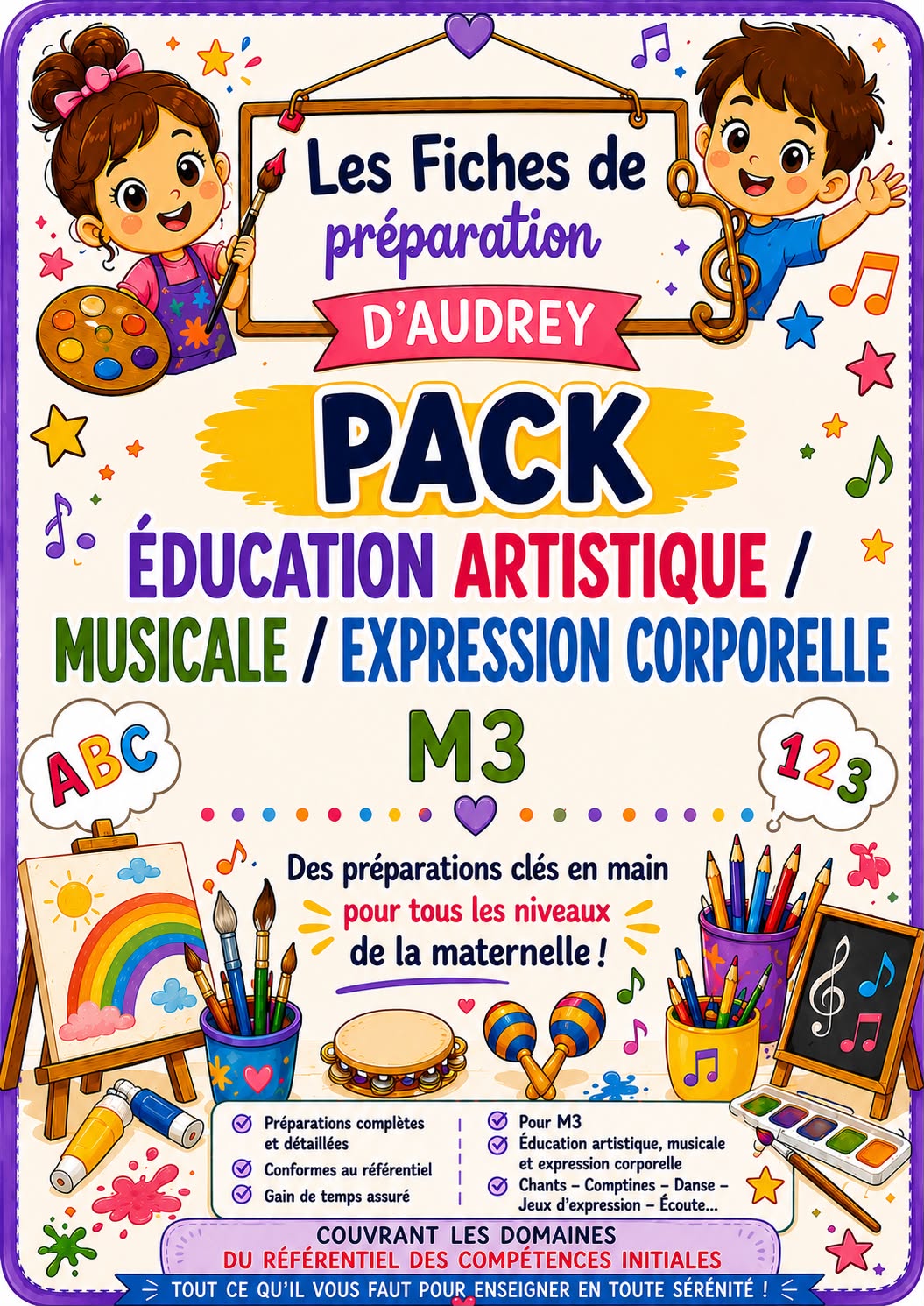 PACK Ed artistique,musicale et corporelle de préparations de leçon complètes M3 PDF
