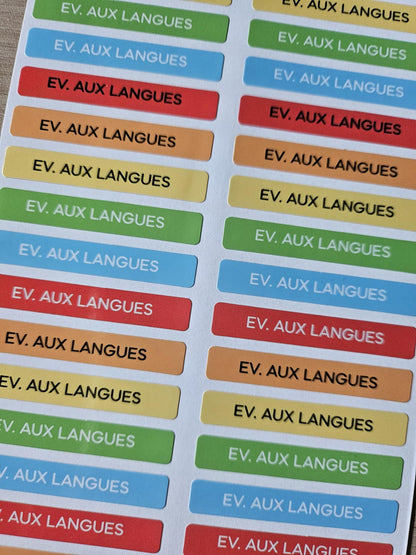 PACK COMPLETSTICKERS RECTANGULAIRES (510 stickers) 17 planches de 30 stickers