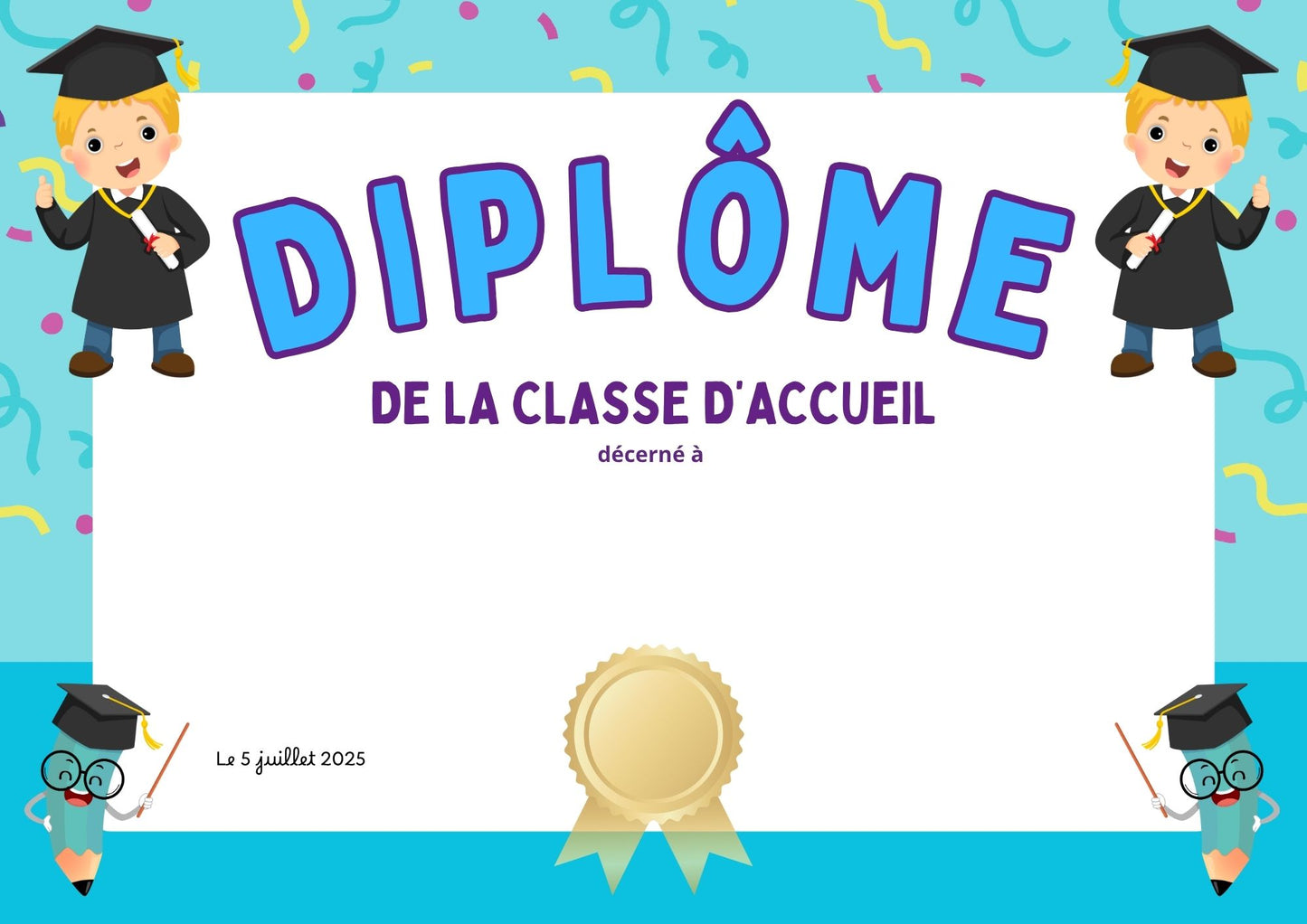 diplomes fin d'année maternelle Fille / garçon GRATUIT à télécharger