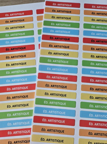 PACK COMPLETSTICKERS RECTANGULAIRES (510 stickers) 17 planches de 30 stickers