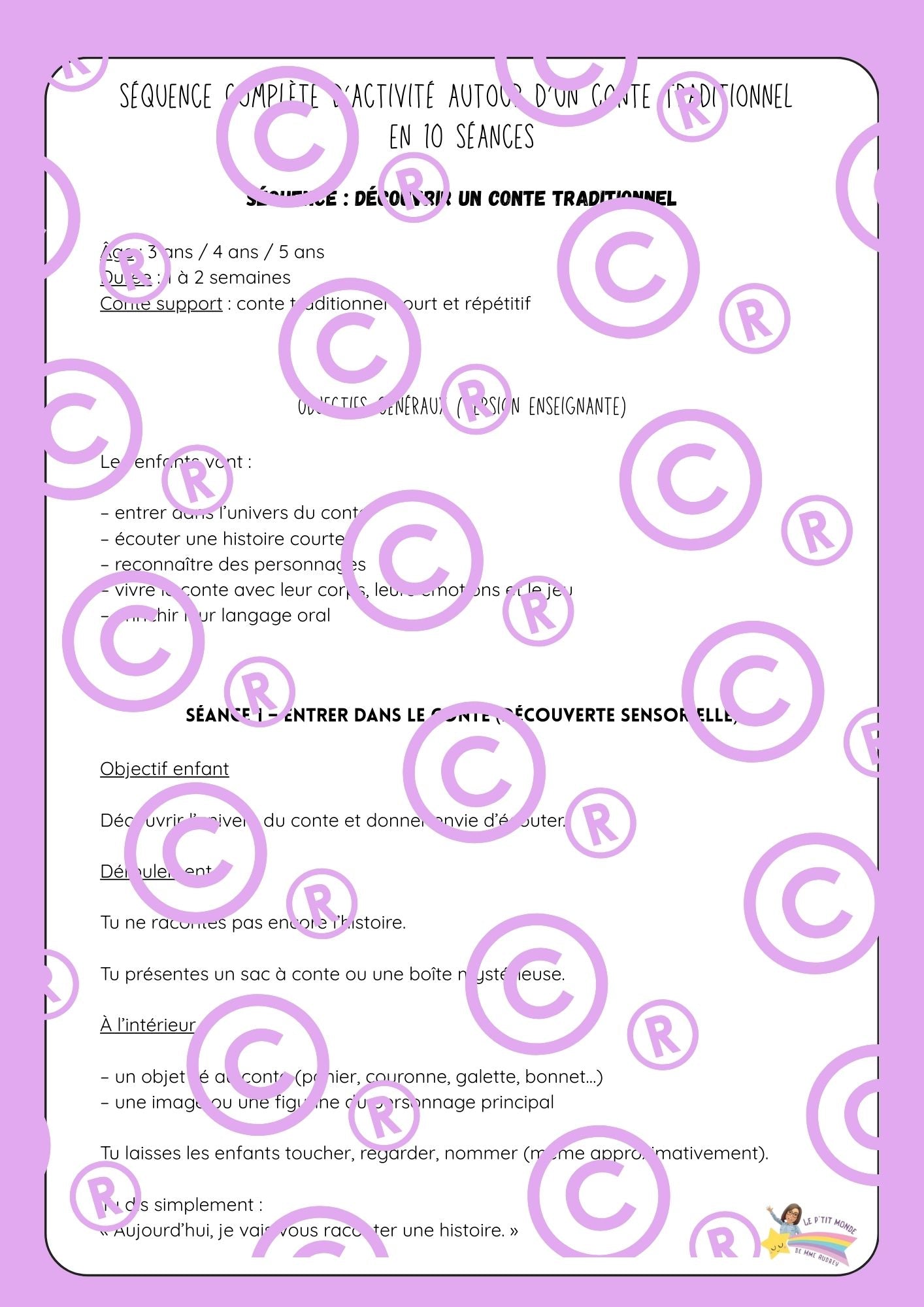 Mon dossier sur les contes ( maternelles / P1/P2)