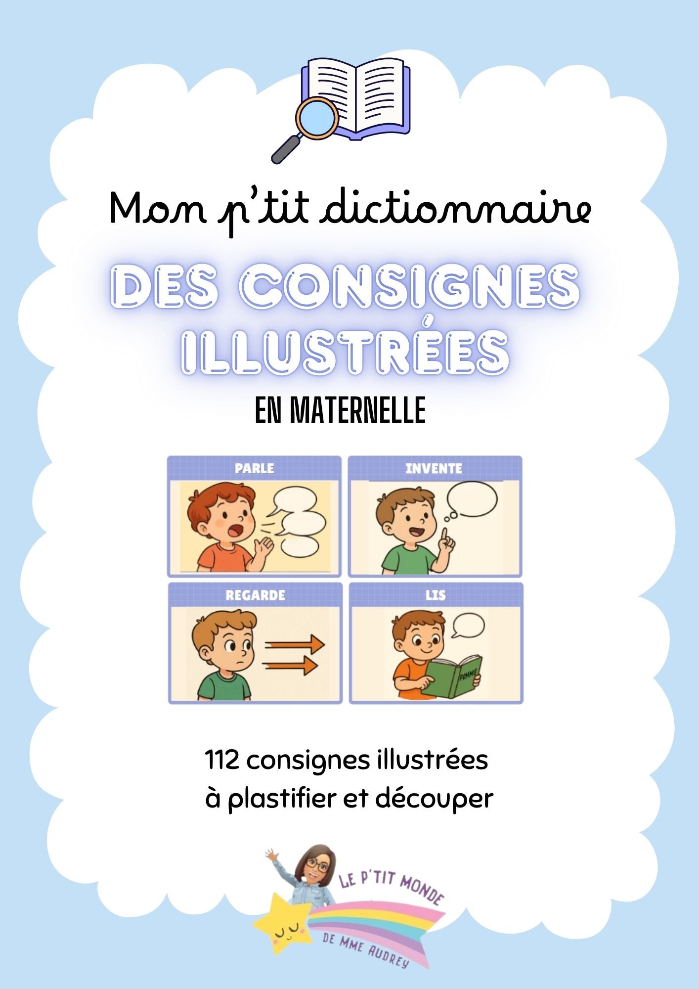 Mon p'tit dictionnaire des consignes illustrées ( 112 cartes consignes )