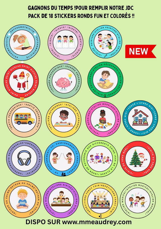 PACK COMPLET STICKERS POUR JDC (18 planches) + 2 gratuits