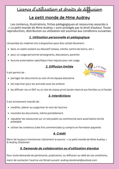 1 année d'affichage pour ma classe maternelle PDF